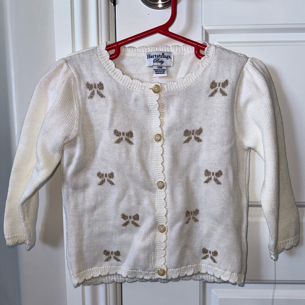 NWT! Infant sweater/cardigan. Size: 12 months. Brand: Hartstrings Baby.